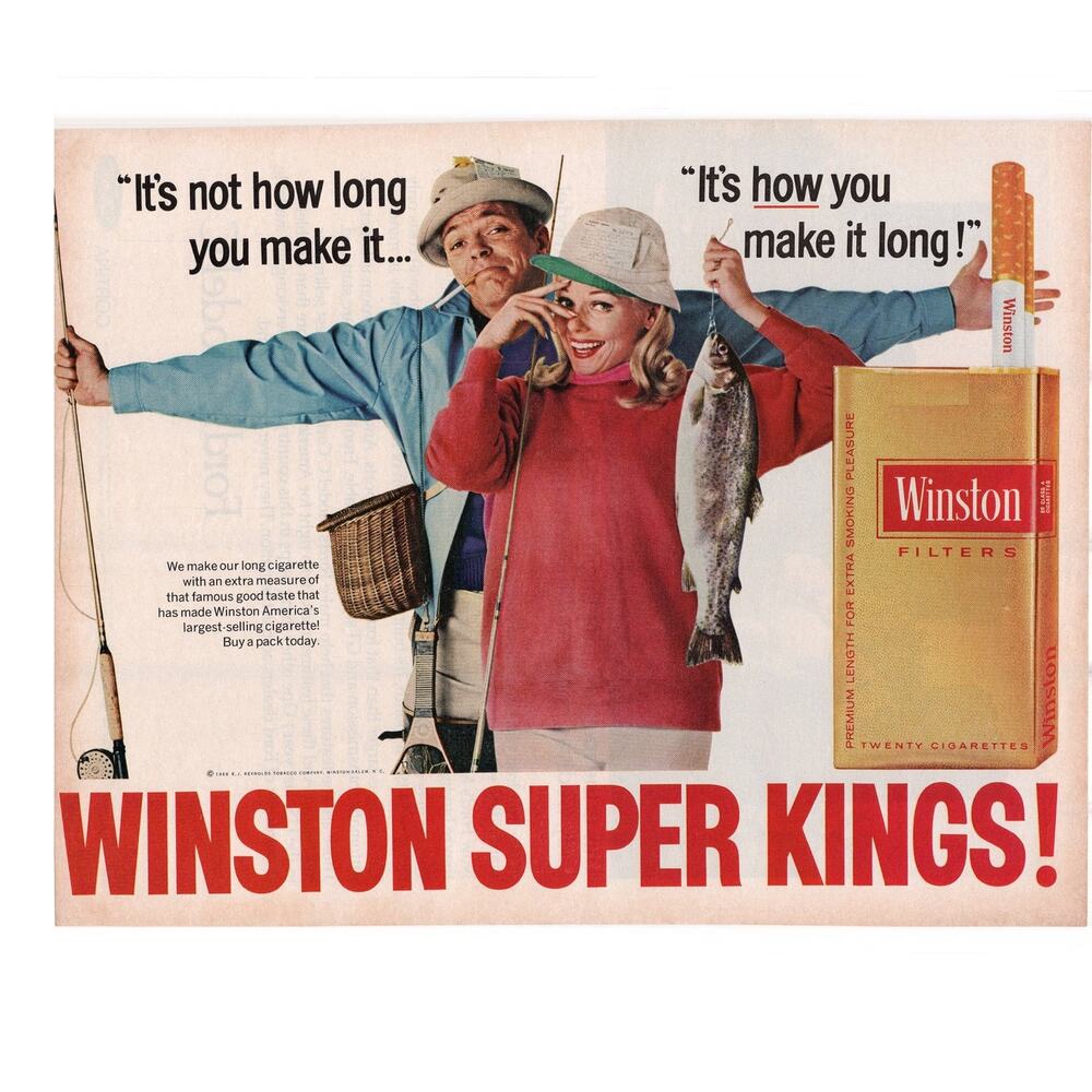 Winston Cigarette / Ford Model C Cortina Magazine Advertisement 1968 Vintage